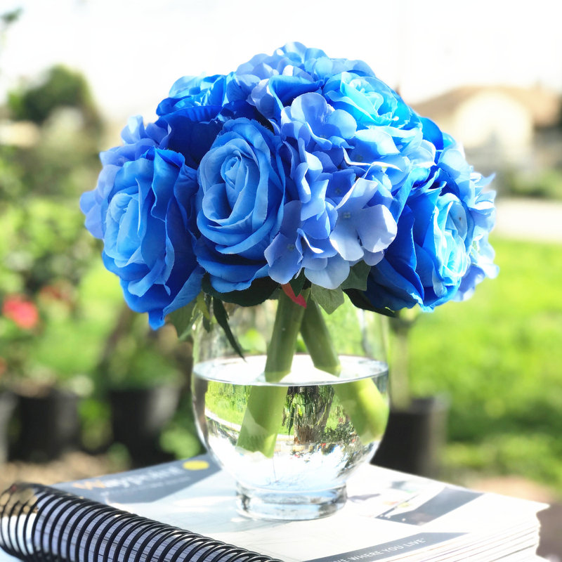 House of Hampton® Artificial Rose and Hydrangea Floral Arrangement in
